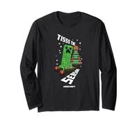 Minecraft Christmas Tisss The Season! Creeper & Holiday Tree Maglia a Manica