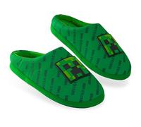 MINECRAFT Ciabatte Bambino, Accogliente Creeper Casa Scarpe - Regalo Ragazzo (Verde, 34/35 EU)