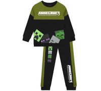 MINECRAFT Completo Ragazzo Felpa E Pantaloni Tuta, Creeper E Scheletro Felpa Bambino, Abbigliamento Bambino Gamer, Nero 6-7 Anni
