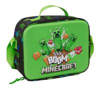 MINECRAFT - Contenitore termico 3D per snack, per caldo e freddo, impermeabile, per escursioni, 25 x 9 x 19,5 cm