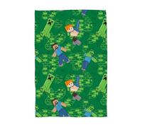 Minecraft - Coperta in pile ufficiale Character World super morbida e calda, design a livello, perfetta per casa, camera da letto, pernottamenti e campeggio, 100 x 150 cm, colore: verde