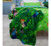 Minecraft Coperta Pile Throw Livelli Creepers Mattone Alex Steve 100 X 150cm
