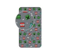 Minecraft Copripiumino Singolo Grigio Pixel Figures In Cotone Per Bambini