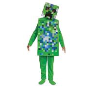 Minecraft - Costume da Creeper per bambini | Licenza ufficiale Disguise, include tuta Creeper All in One Pixelated e maschera dettagliata del personaggio