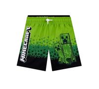 MINECRAFT Costume Piscina Bambino, Boxer Mare Bambino Creeper, Costume Nuoto Ragazzo Gamer, Verde 8-9 Anni