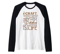 Minecraft Craft Your Best Life Crafting Table Classic Tools Maglia con Maniche Raglan