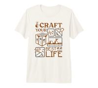Minecraft Craft Your Best Life Crafting Table Classic Tools Maglietta Premium
