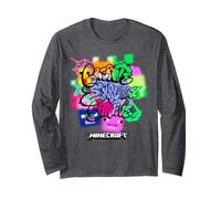 Minecraft Create Explore Survive Graffiti Style Lettering Maglia a Manica