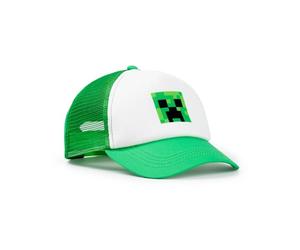 Minecraft Creeper - Berretto da baseball verde con visiera curva | Cappello posteriore in rete regolabile per ragazzi | Merce da baseball per bambini Minecrafters | Berretto da baseball con visiera