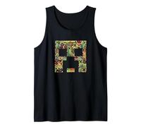 Minecraft Creeper Big Face Collage Canotta, Uomo, Nero, XL