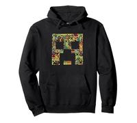 Minecraft Creeper Big Face Collage Felpa con Cappuccio