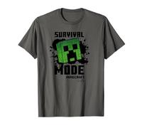 Minecraft Creeper Black Splat Survival Mode Maglietta