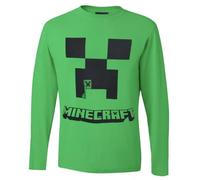 Minecraft Creeper Chicken Jockey - Maglietta ufficiale unisex a maniche lunghe, per bambini, Verde, 8 anni