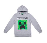Minecraft Creeper - Felpa con cappuccio, grigio chiaro, 152 cm