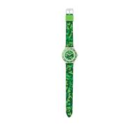 Minecraft Creeper MIN9033 - Orologio al quarzo con cinturino stampato, colore: verde, Verde, Moderno