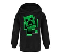 MINECRAFT Creeper Inside Hoodie Boys Kids Gamer Maglione con Cappuccio Nero