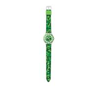Minecraft Creeper MIN9033 - Orologio al quarzo con cinturino stampato, colore: verde, Verde, Moderno