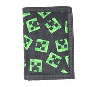 Minecraft Creeper Pattern Nylon Tri-Fold Portafoglio Multicolore Licenza
