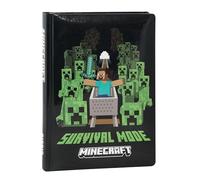 MINECRAFT - Diario Scuola, Agenda Giornaliera 12 Mesi per Bambini e Ragazzi, con Copertina Imbottita, 320 Pagine Colorate, Ideale per Scuola Elementare e Media, 13x17.8 cm, Nero Pixel