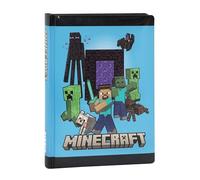 MINECRAFT - Diario Scuola, Agenda Giornaliera 12 Mesi per Bambini e Ragazzi, con Copertina Imbottita, 320 Pagine Colorate, Ideale per Scuola Elementare e Media, 13x17.8 cm, Blu Pixel