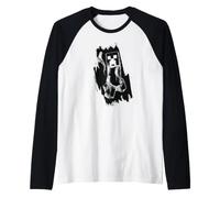 Minecraft Dungeons 2 Monochrome Brushstroke Art Creeper Maglia con Maniche Raglan