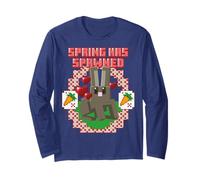 Minecraft Easter Spring Has Spawned Bunny Rabbit And Carrots Maglia a Manica
