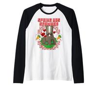 Minecraft Easter Spring Has Spawned Bunny Rabbit And Carrots Maglia con Maniche Raglan