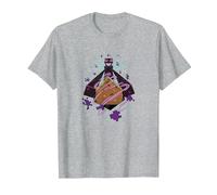 Minecraft Enderman Forced Perspective Maglietta, Uomo, Grigio Melange, 5XL