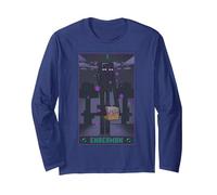 Minecraft Enderman Tarot Maglia a Manica, Unisex per Adulti, Navy, S