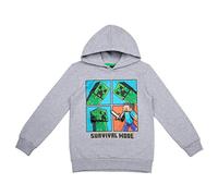 Minecraft Felpa con cappuccio da ragazzo Creeper, Grigio 3, 146