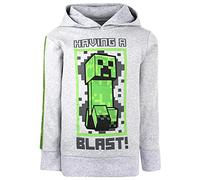 MINECRAFT - Felpa con Cappuccio Grigia per Ragazzi 5-6 Anni - Felpa con Cappuccio per Bambini Gioco Abbigliamento Creeper Regali