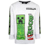 MINECRAFT - Felpa Girocollo Grigia - Regali Ragazzi - Pigiami Merce Gaming - Compleanno Maglietta Marce età 11/12