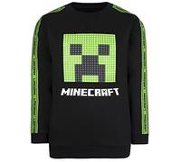 MINECRAFT - Felpa Girocollo Nera - Regali Ragazzi - Pigiami Merce Gaming - Compleanno Gioco Maglietta Merce età 9/10