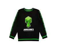 MINECRAFT Felpa per Ragazzi Creeper Nero 11-12 Anni