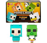 Minecraft Flippin' Figs set di 2 personaggi 9,5 cm 2 in 1 Alex Creeper & Ente