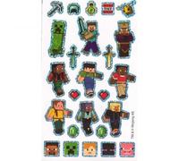 Minecraft - Fogli adesivi riutilizzabili con personaggi, confezione da 25