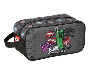 MINECRAFT GRAFFITI - Scarpiera media, multiuso, portatodo, sport, extrascolari, calcio, comodo e versatile, 29 x 14 x 15 cm
