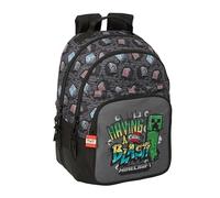 MINECRAFT GRAFFITI - Zaino scuola per bambini, ideale per bambini di diverse età, comodo e versatile, qualità e resistenza, 32 x 15 x 42 cm