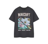 Minecraft Grigio Build Create Explore T-shirt a maniche corte Ragazze