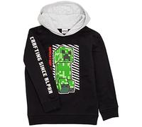 MINECRAFT Hoodie Boys Bambini Gioco Creeper Black Hooded Jumper 6-7 Anni