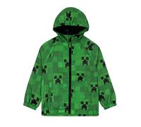 MINECRAFT Impermeabile Giacca Ragazzi, Impermeabile Bambino Creeper, Cappotto Bambino Gaming Verde 7-8 Anni