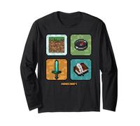 Minecraft Its Time for Adventure Classic Icons Collage Maglia a Manica