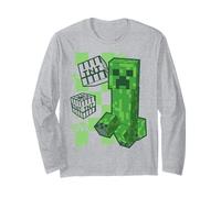 Minecraft KA-Boom! Creeper And TNT Pixel Art Maglia a Manica