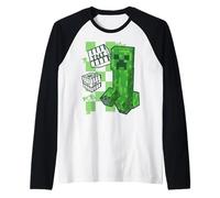 Minecraft KA-Boom! Creeper And TNT Pixel Art Maglia con Maniche Raglan