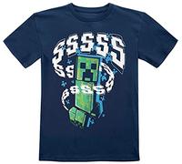 Minecraft Kids Creeper - Maglietta unisex, blu scuro, Blu scuro, 4 anni