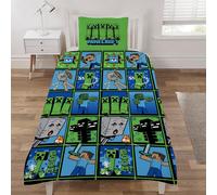 Minecraft Letto Set Singolo Copripiumino Aop Bambini 2 IN 1 Design Gamer Licenza