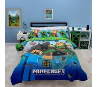 Minecraft Livelle Set Copripiumino Doppio 2 IN 1 Design Ragazzi Policotone