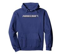 Minecraft Logo Black Felpa con Cappuccio, Unisex per Adulti, Navy, M