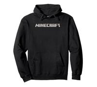 Minecraft Logo Black Felpa con Cappuccio, Unisex per Adulti, Nero, S