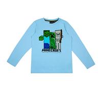 Minecraft Maglia a maniche lunghe per ragazzi in diversi, Blu, 116 cm